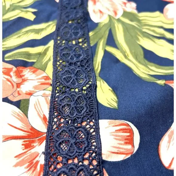 Blu Pepper Cold Shoulder Floral Dress Size M Tropical Off Shoulder Dress - Picture 14 of 17